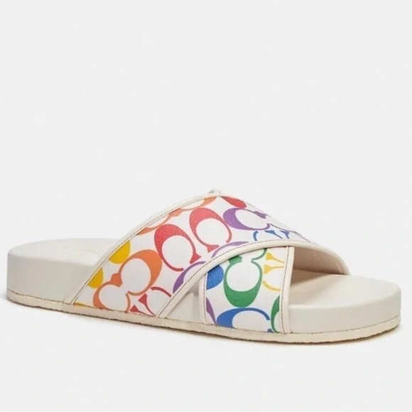 ? Coach Rainbow Signature Crossover Sandal Coach Rainbow Signature Crossover Sandal 10 | Mercari main image 4